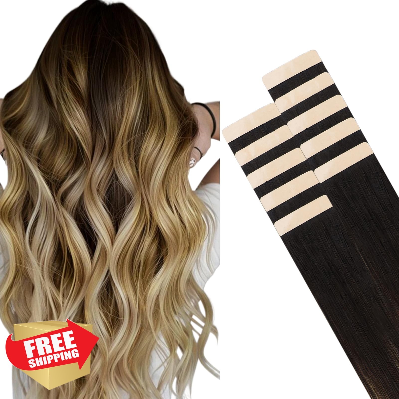 hotbanana Tape Hair Extensions 20 Inch #2/6/18 10pc