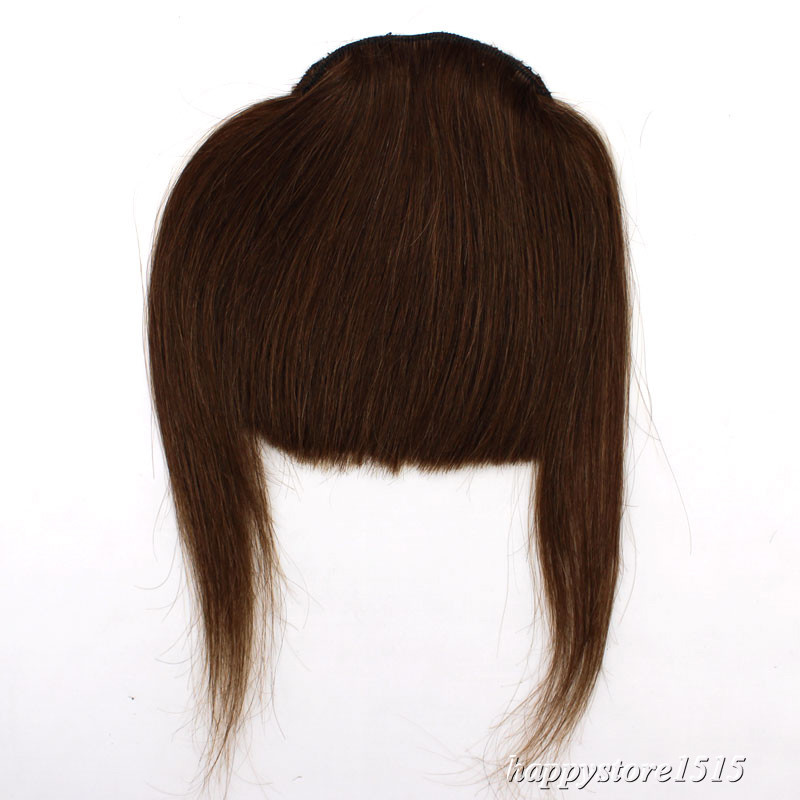 Clip in Front Bangs Clip on Fringe Hair Extensions Real Remy Human Hair Straight