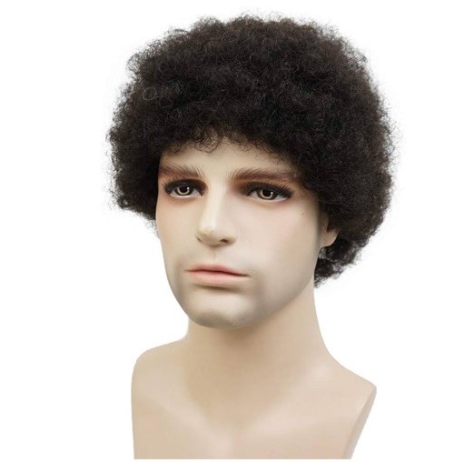 Afro Kinkly Curly Wigs Synthetic Wig for Black Men Natural Color Synthetic Hair