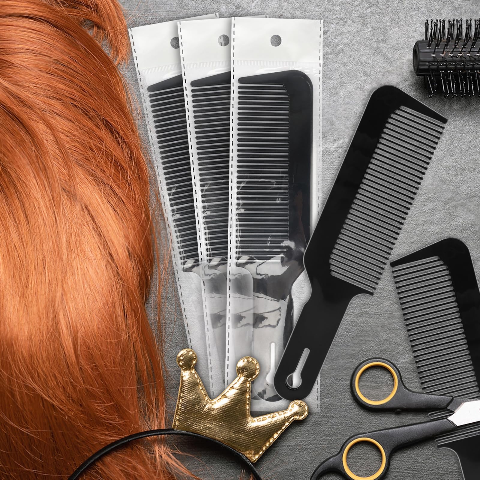 NICEMOVIC Barber Hair Cutting Blend Fade Combs 10 Pack 8.6 x 2 Inch, Black