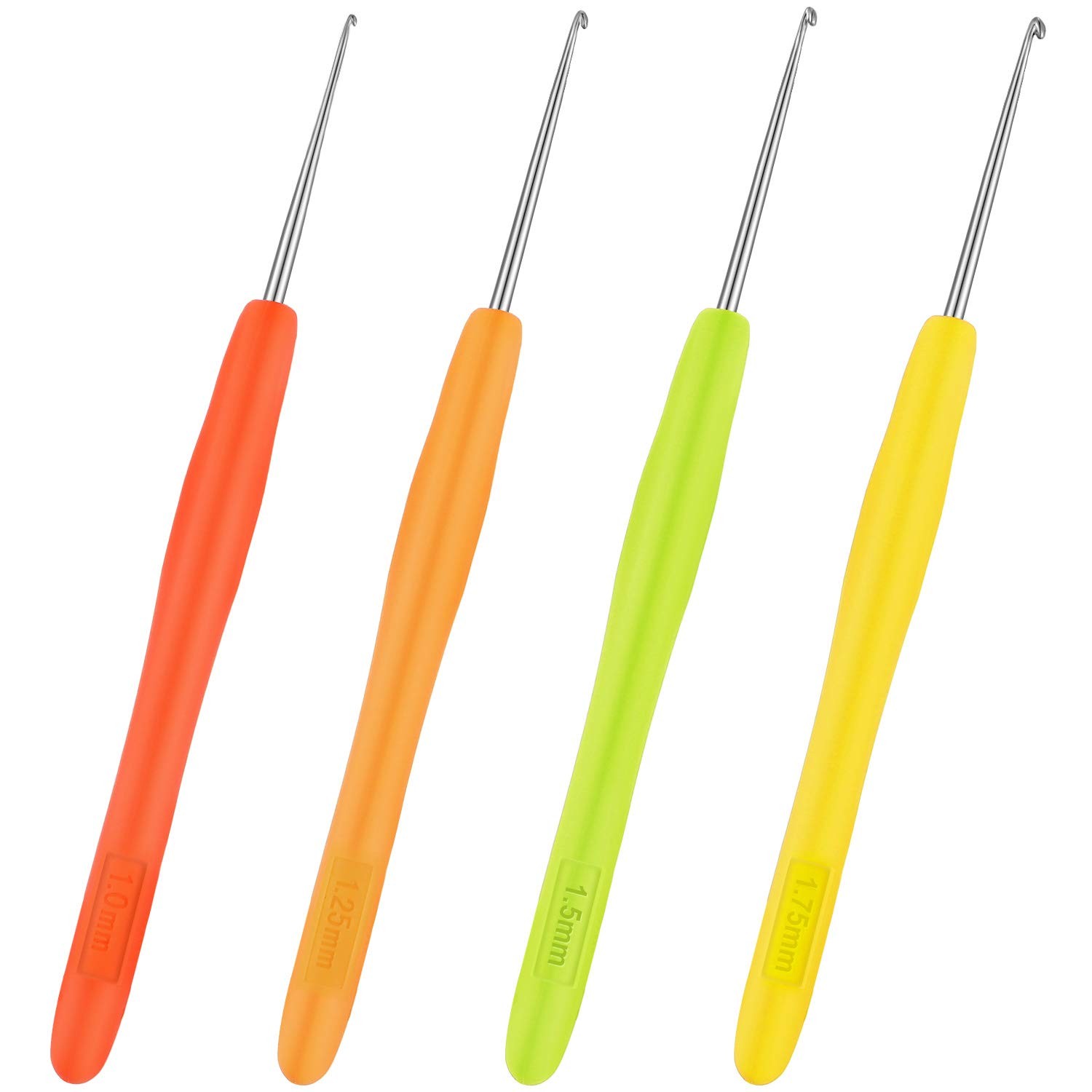 WILLBOND 4 Pieces Hair 1,1.25,1.5,1.75 millimeters, Yellow,Orange,Pink
