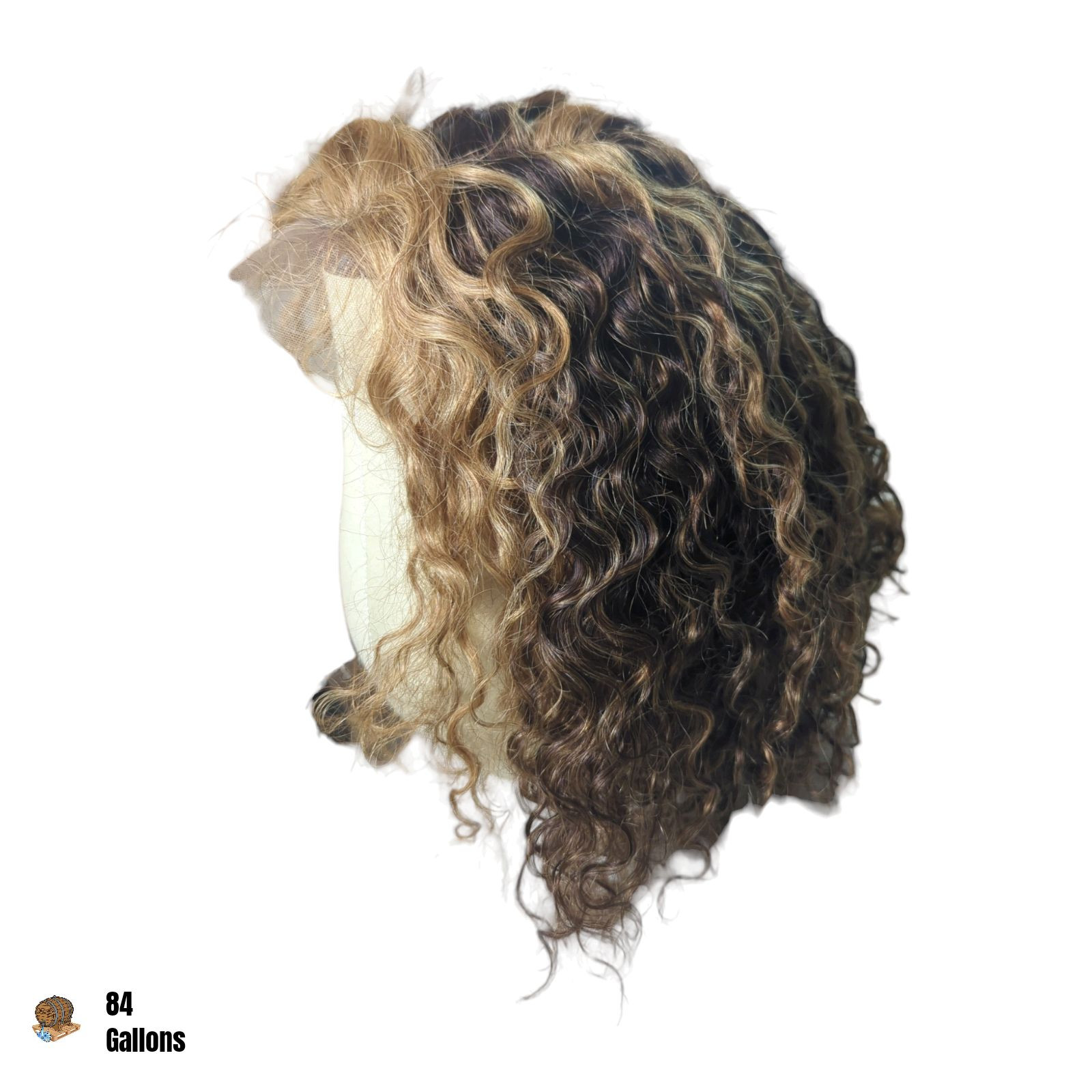 STYLE ICON Pl4/27 12 inch Human Hair Wig Short Curly Deep Wave with T-Part