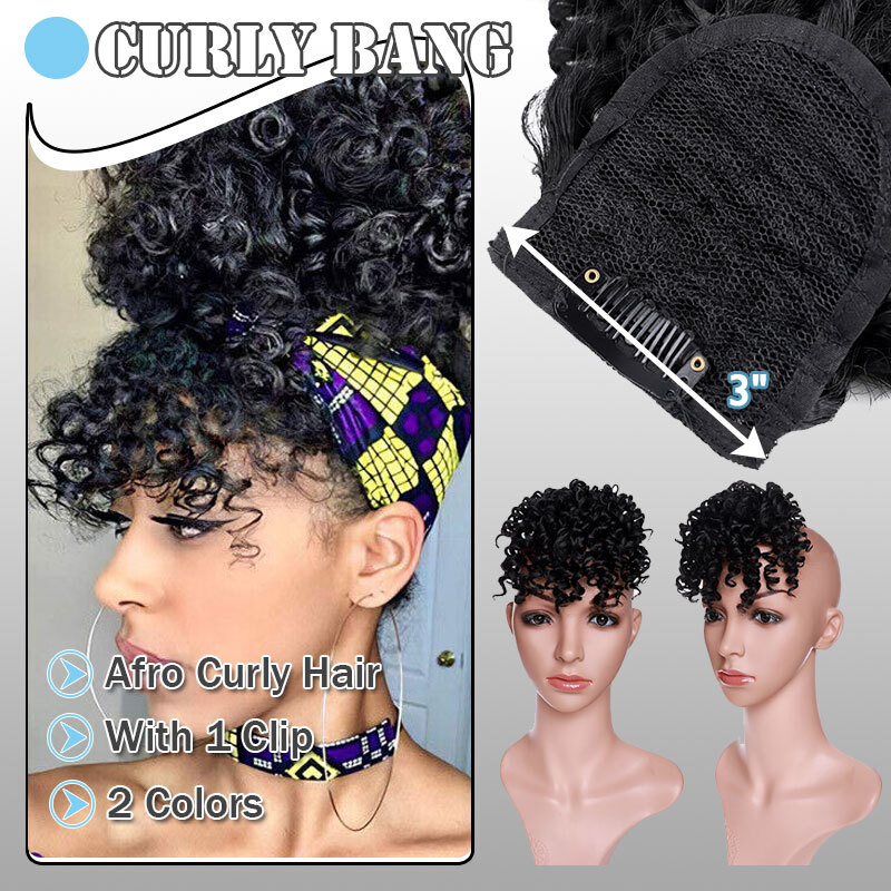US Neat Fringe Bangs Hairpiece Clip in Short Real Natural False Hair Extensions