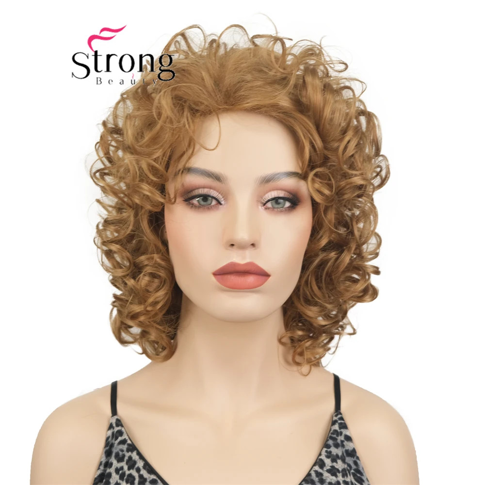 StrongBeauty Short Curly Wig Women Synthetic Natural Looking Daily Party Wigs