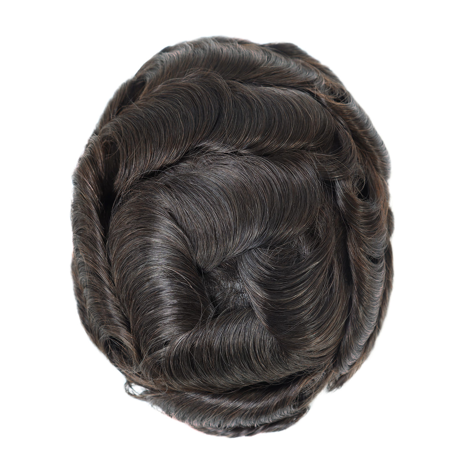 Mens Toupee Human Hair Replacement System 0.04mm Skin PU Hairpiece 100% Denisty