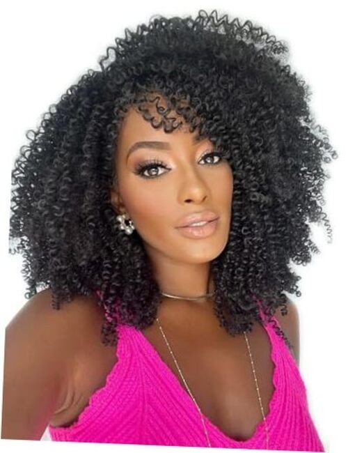 Pure Color Afro kinky Curly Braiding Hair Extensions Jerry 10 Inch-3 Packs 1B