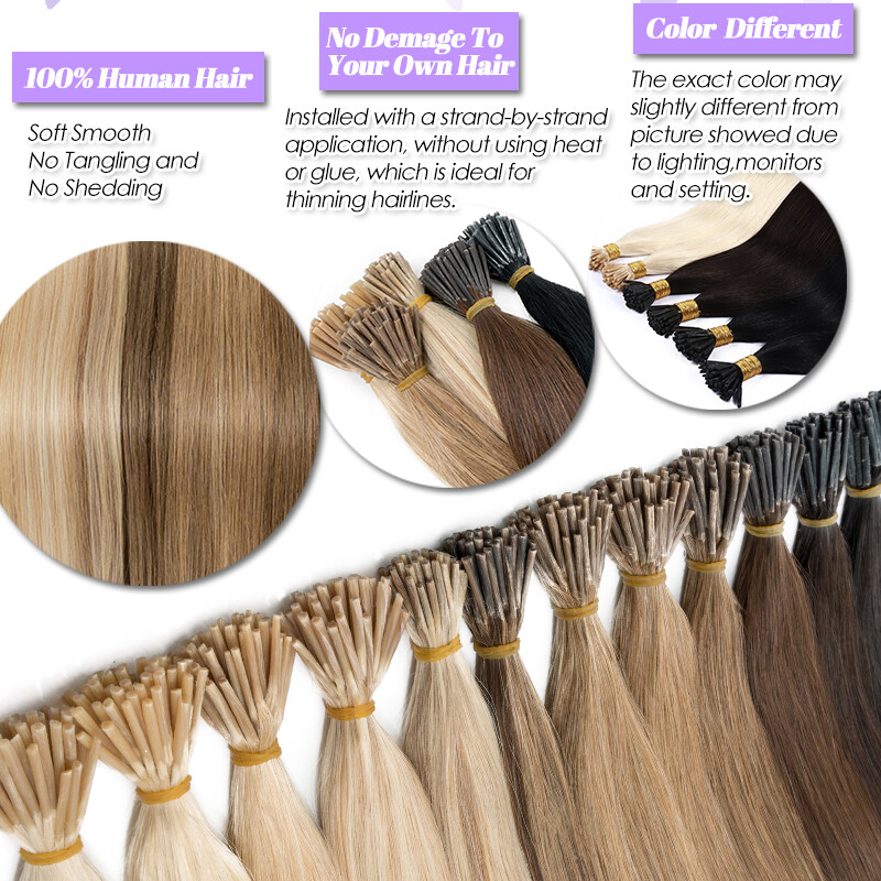 Highlight Stick I Tip Hair Extensions Real Human Remy Hair Full Head Thick 200g