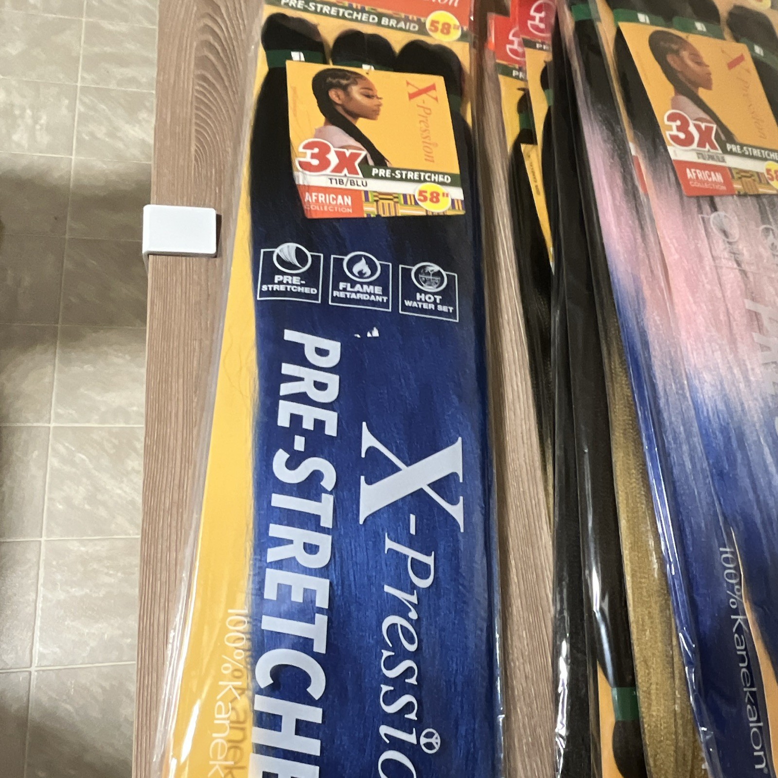 X-Pression Pre-Stretched Braiding Hair 58 in Black 1pack 3pc