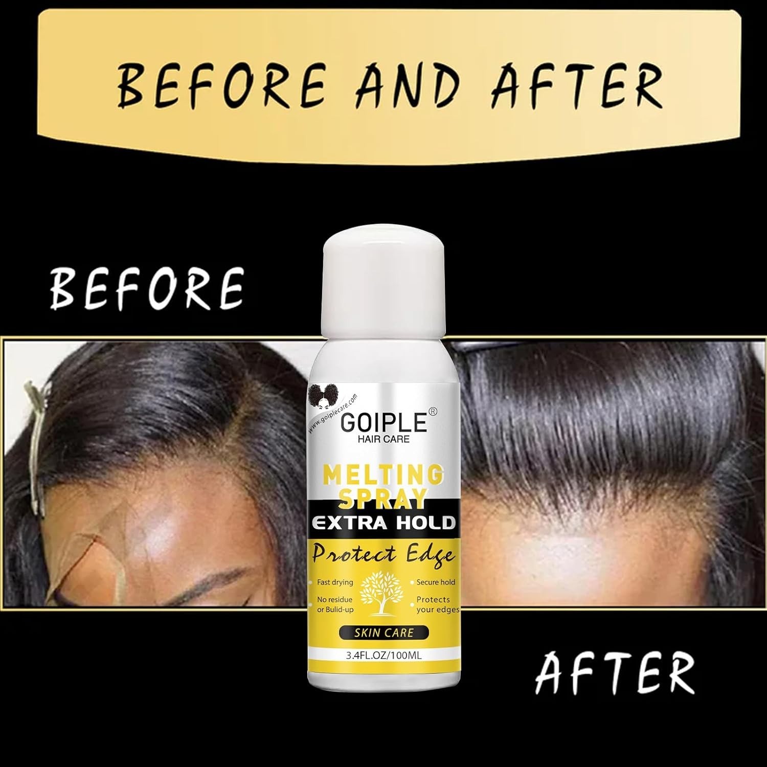 Invisible Lace Melting Spray – Strong Waterproof Wig Adhesive for All-Day Hold