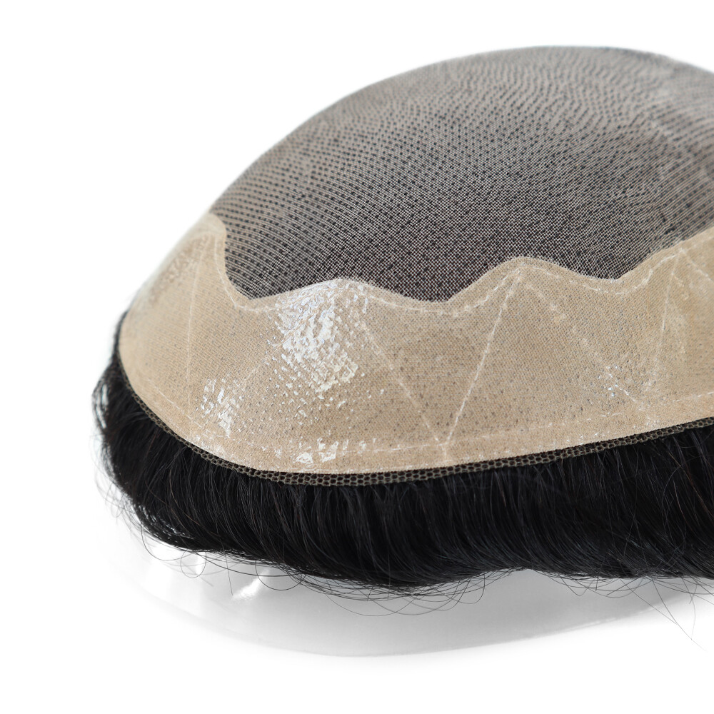 Mens Toupee Human Hair Durable Mono Hair pieces For Gent Men Hairpieces Colored
