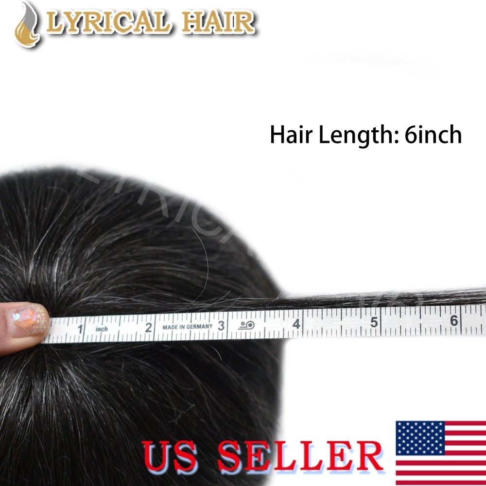 Mens Toupee French Lace Front Human Hair Invisible Hairpiece Skin PU Hair System
