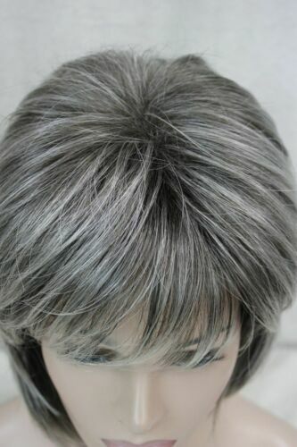 Kinky Curly Salt and Pepper Hair Synthetic Capless Wigs 12 Inches