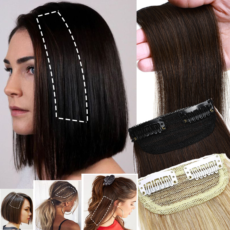 Small Piece Clip In Human Hair Extensions Hairpiece Weft Short Mini Pad 4-12Inch
