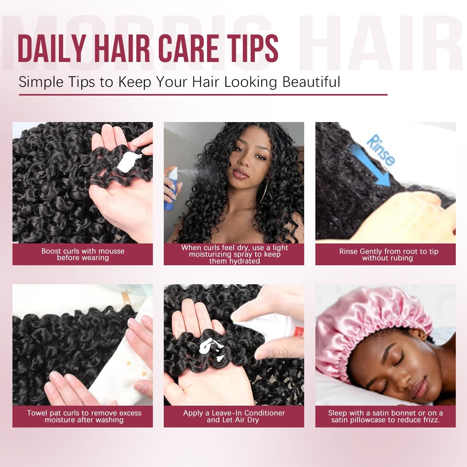 Morris Miracle Knots Crochet Human Hair Deep Wave For Black Women18 Inch 60G