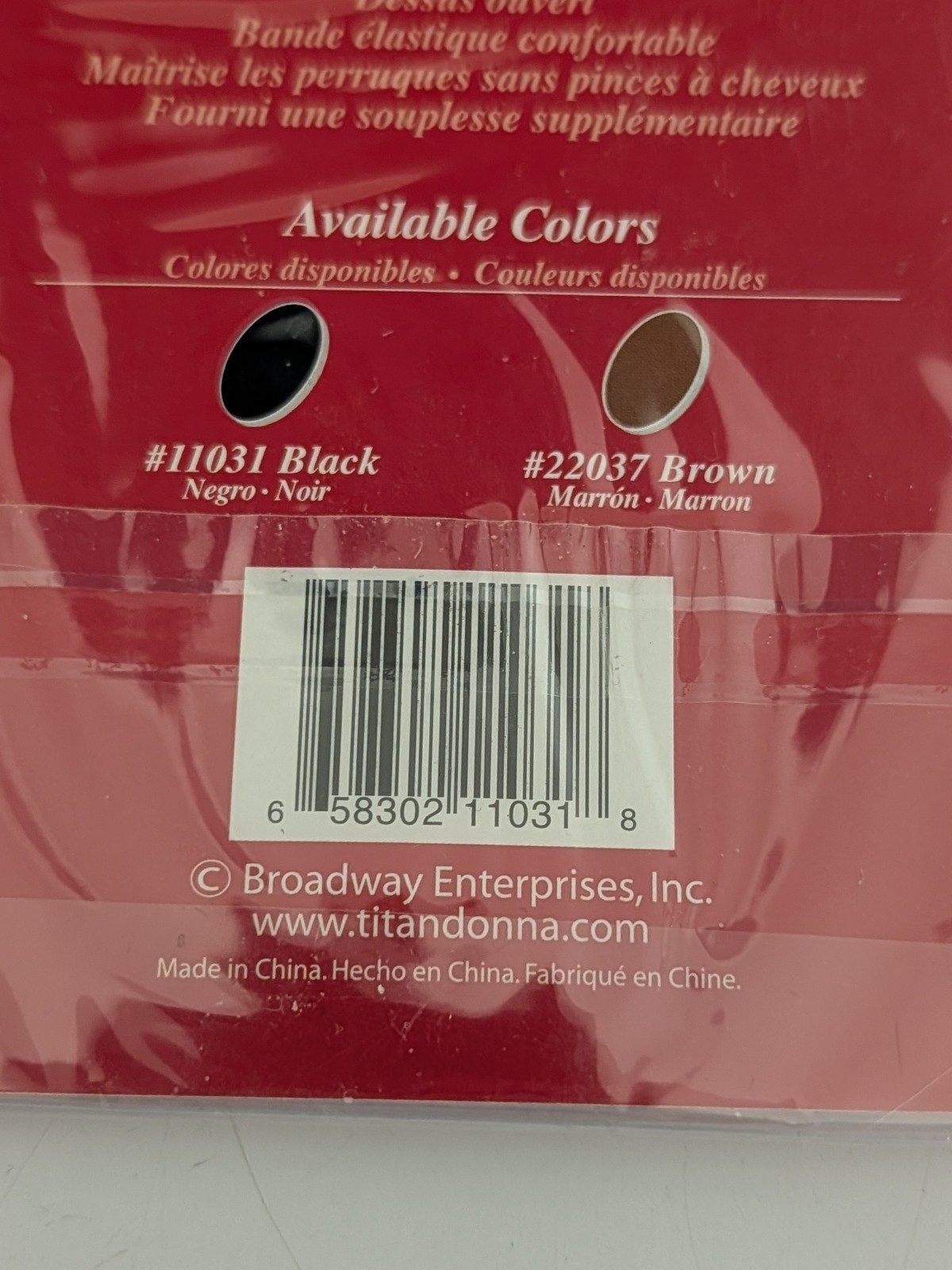 Donna Black Open Top Wig Top Liner #11031 New in Package