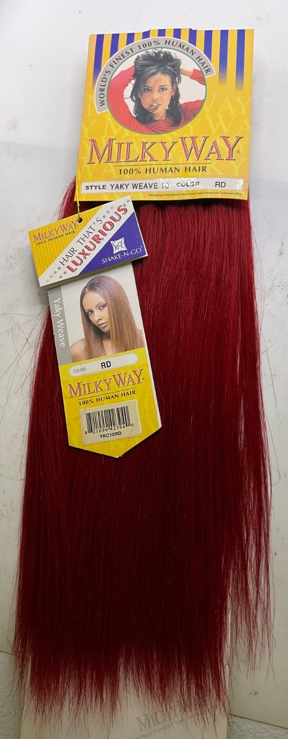 Milky Way 100% Human Hair Yaky Weave 10″ Color: RD
