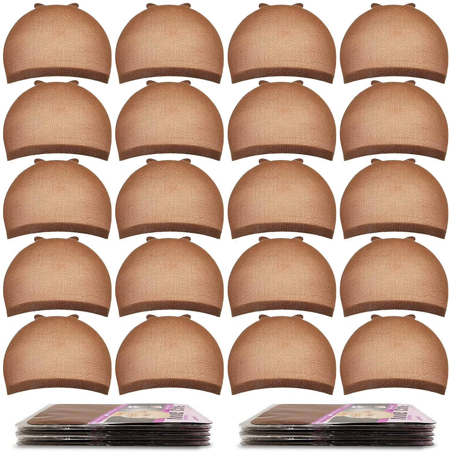 20 Pcs Black Stocking Wig Caps, Stretchy Nylon Wig Caps for Women Men