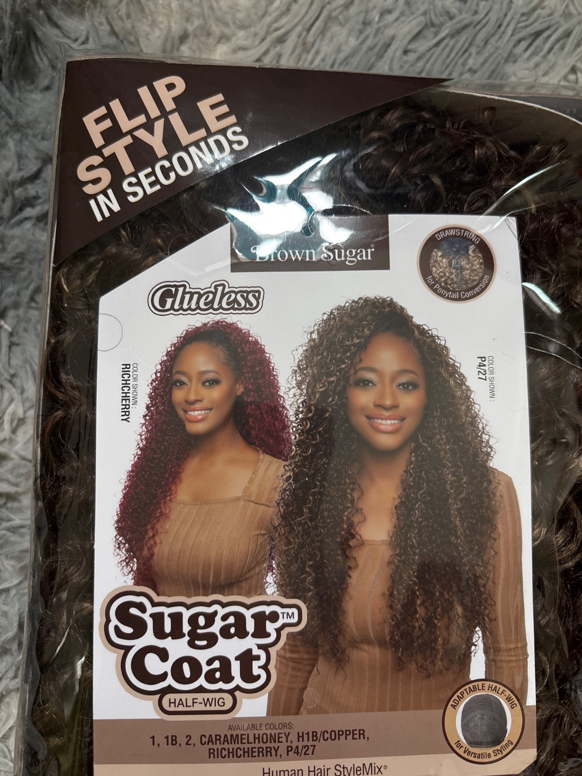 mane concept half wig, brown sugar P4/27