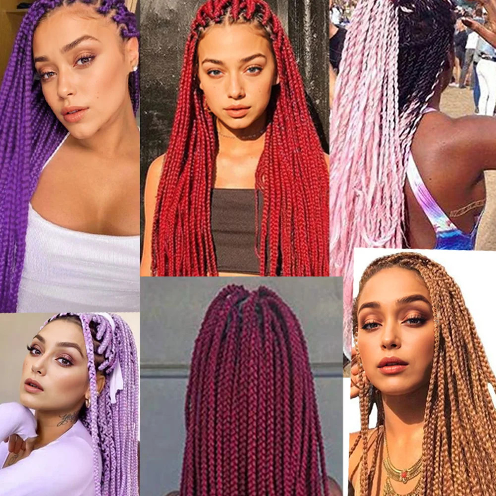 DIY Jumbo Braiding Hair Synthetic Afro Ombre Crochet Braid Extensions For Women