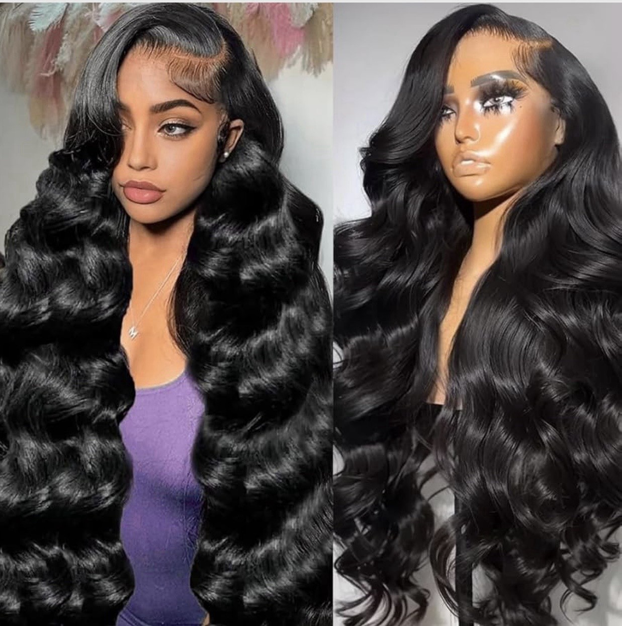 30 Inch 13×6 Lace Front Wig Body Wave Black HD Swiss Lace Adjustable Band Women