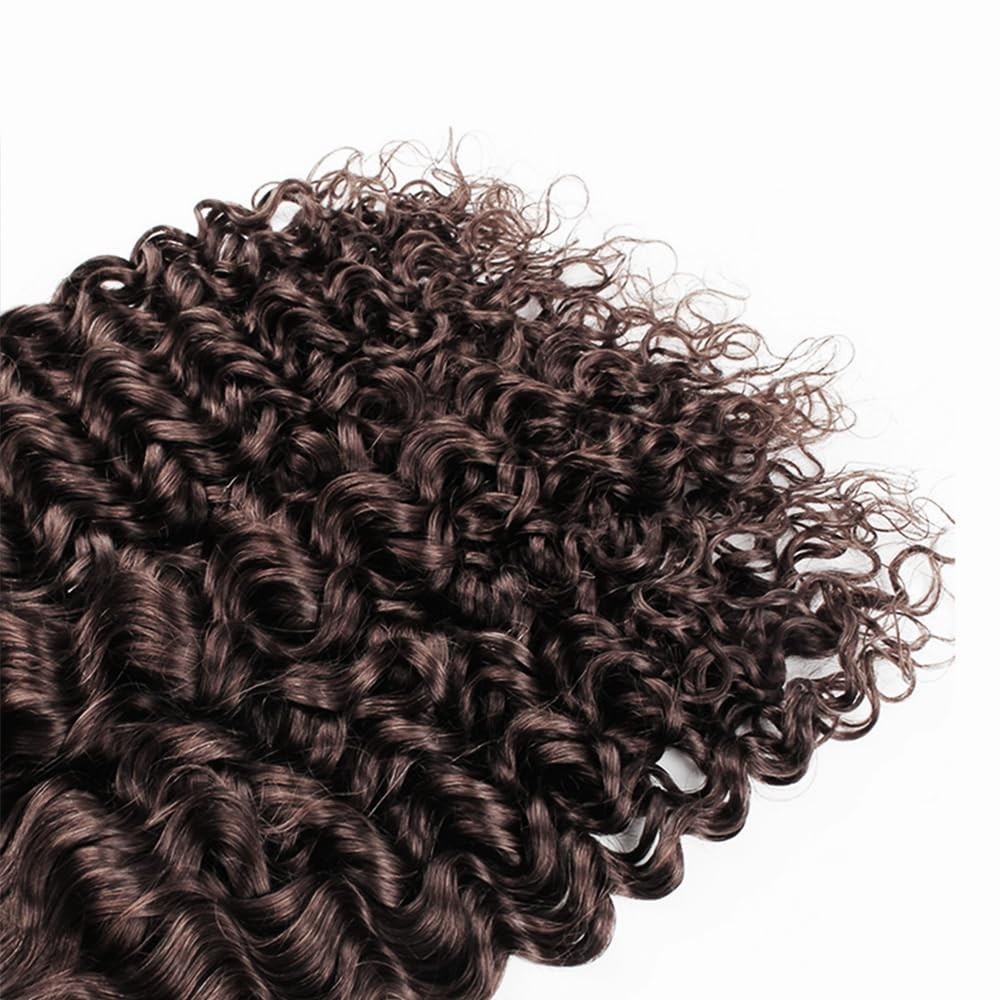 Curly Wave Human Hair Bundles #4 Chocolate Brown 22″ 24″ 26″ 150g – 3 Pack