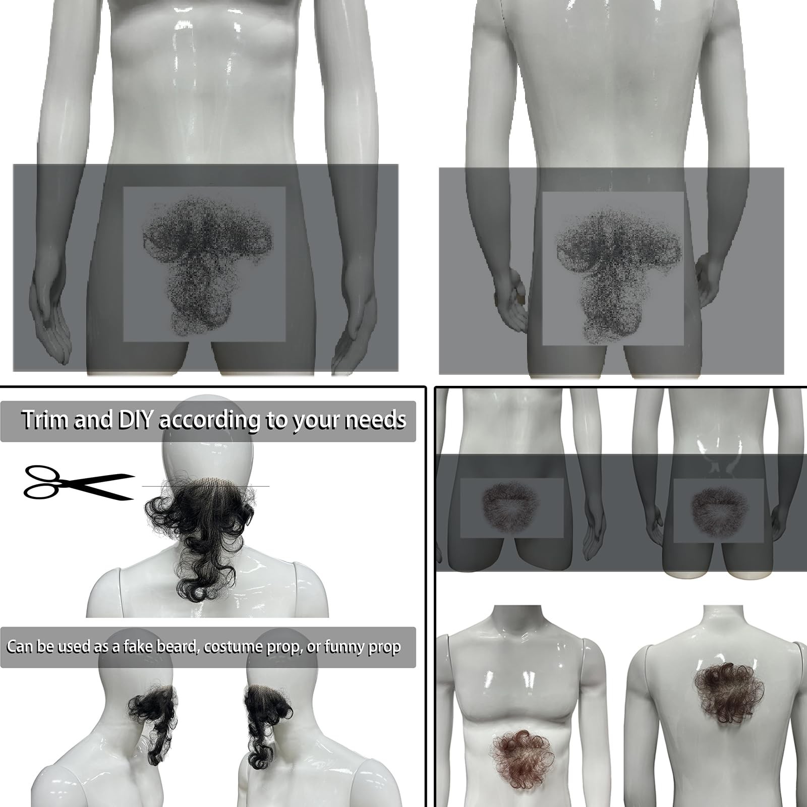 Fake Chest Hair Body Hairs Adding Hair Volume Enhancement of Manliness Handma…