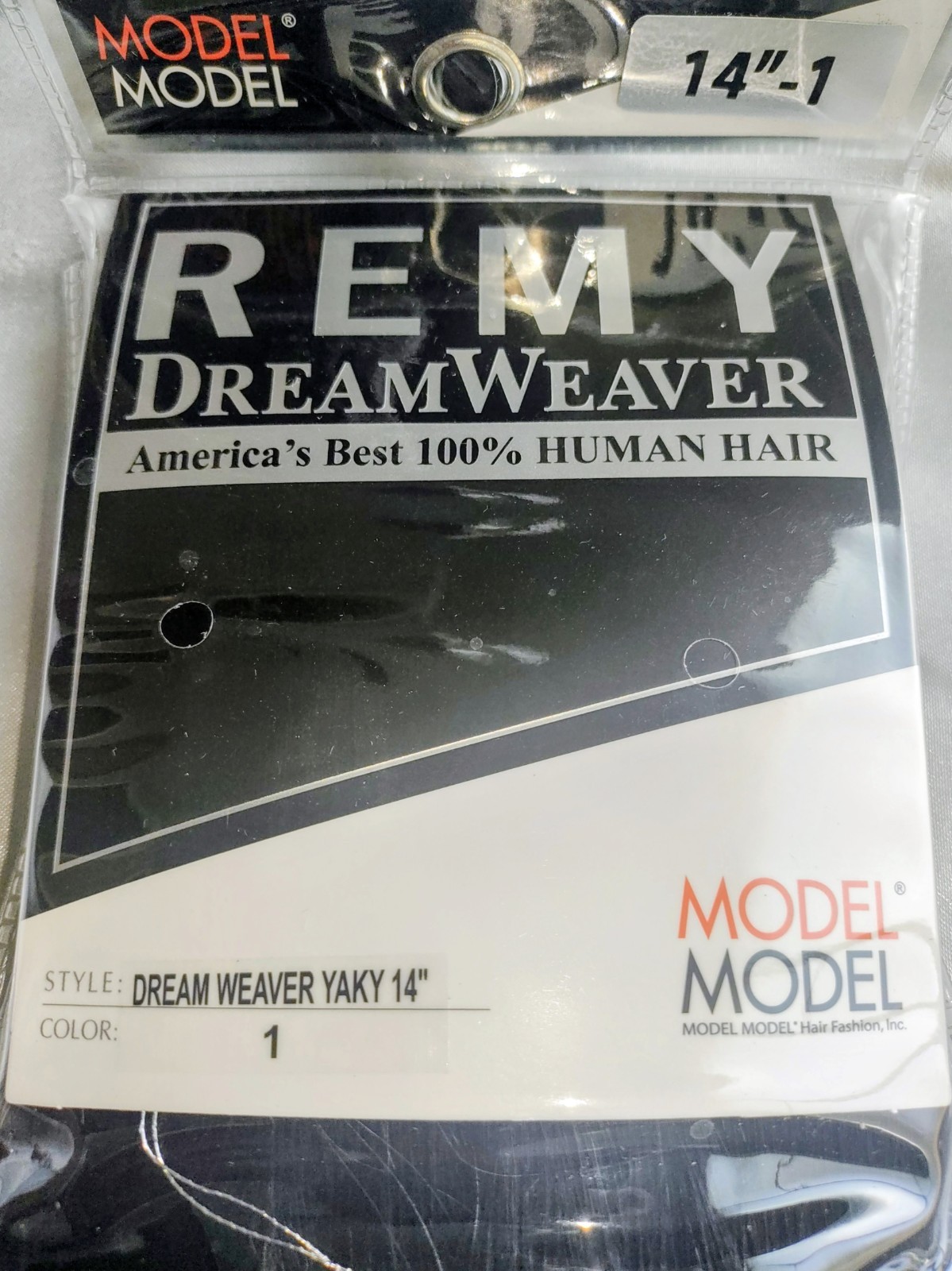 Dreamweaver Model Model Human Hair Yaki Straight 14 Inch Jet Black Color 1