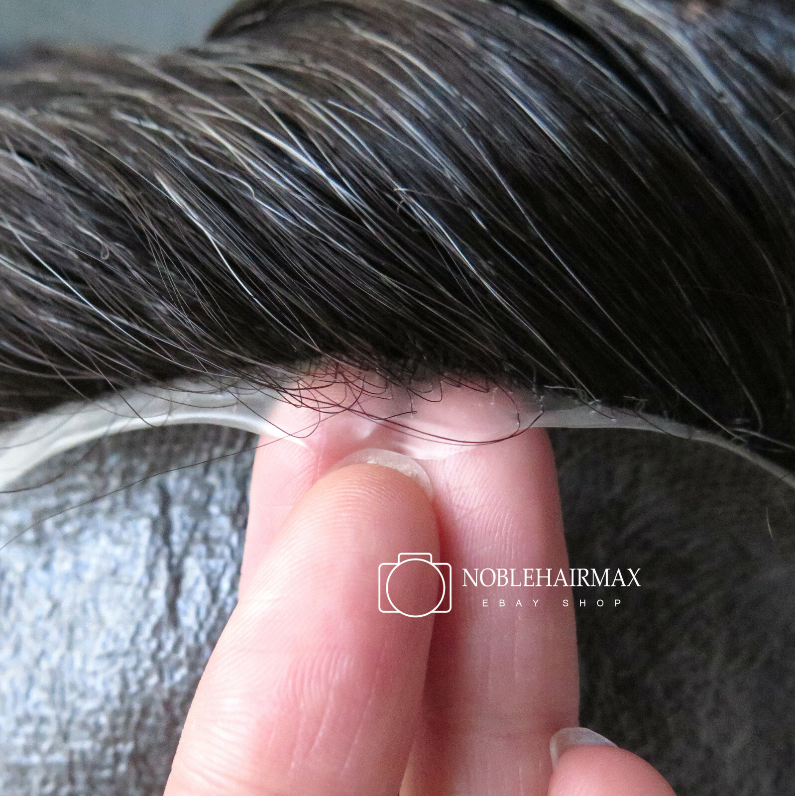 Natural Mens Wig Hair Replacement System Super Thin Skin Toupee Hairpieces #1B20