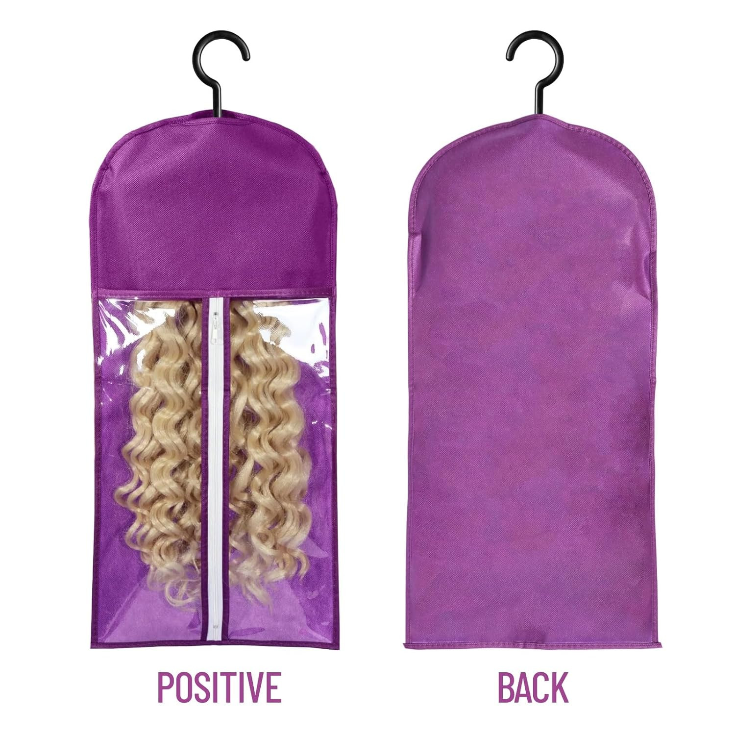 12PCS Wig Bags Storage with Hanger Hair Extension Holder Wig Storage