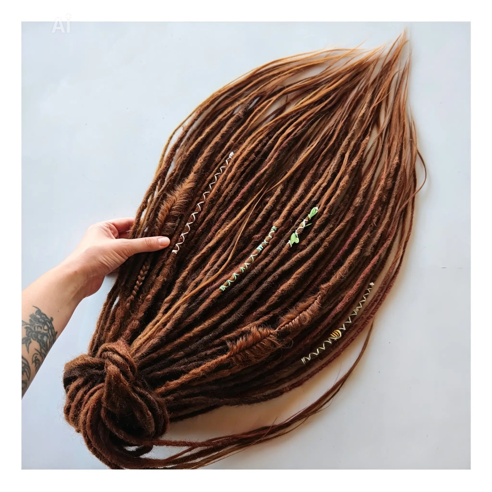 Synthetic DE Dreadlocks Auburn Blend Boho Handmade Dreadlock Extensions Full Set