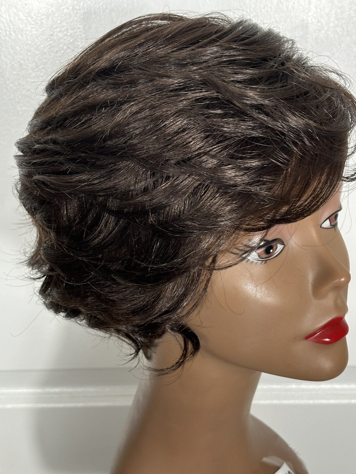 Diana Bohemian Asymmetrical Wig size Average Dark Brown Left Part CLEAN GUC J-5