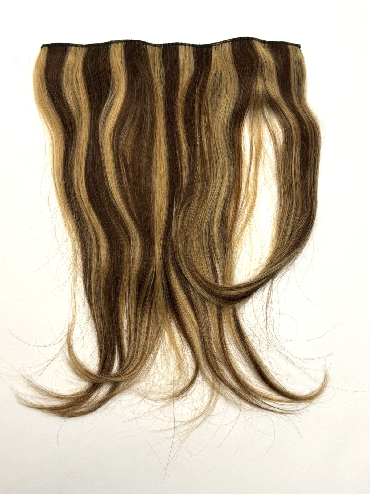 New TessHair 5 clip Wide Weft 14″ Human Hair Extension 4P27 Brown & Blonde Mixed