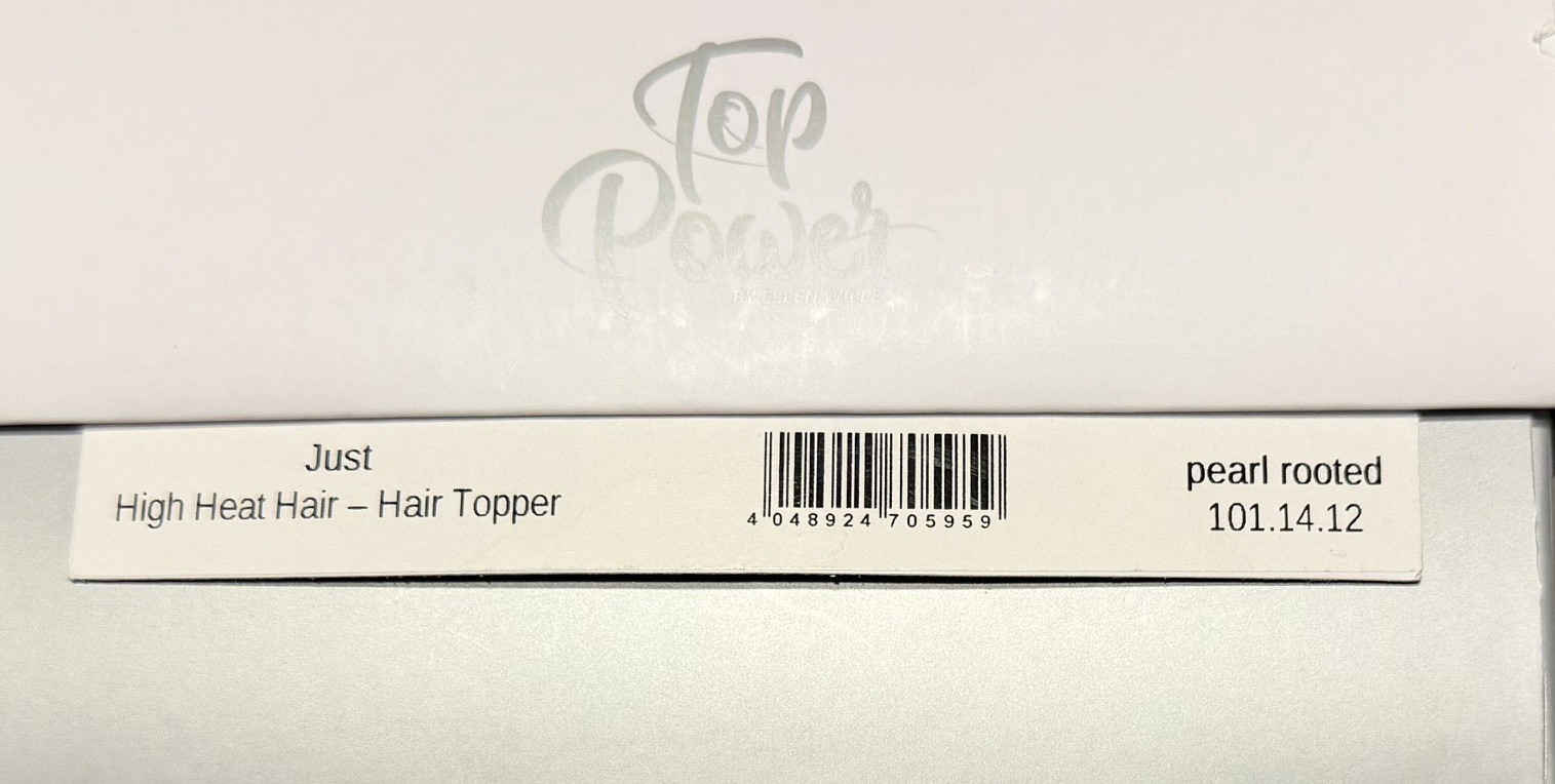Ellen Wille Just | HF Synthetic Hair Topper (Hand-Tied)PEARL ROOTED 101.14 🙏