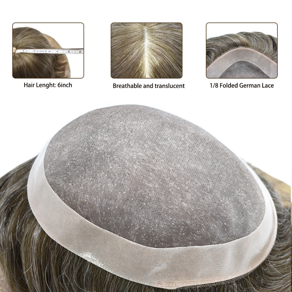Toupee,Hair replacement,Hairpiece for men,Durable Mono Lace Mens Hair system Wig