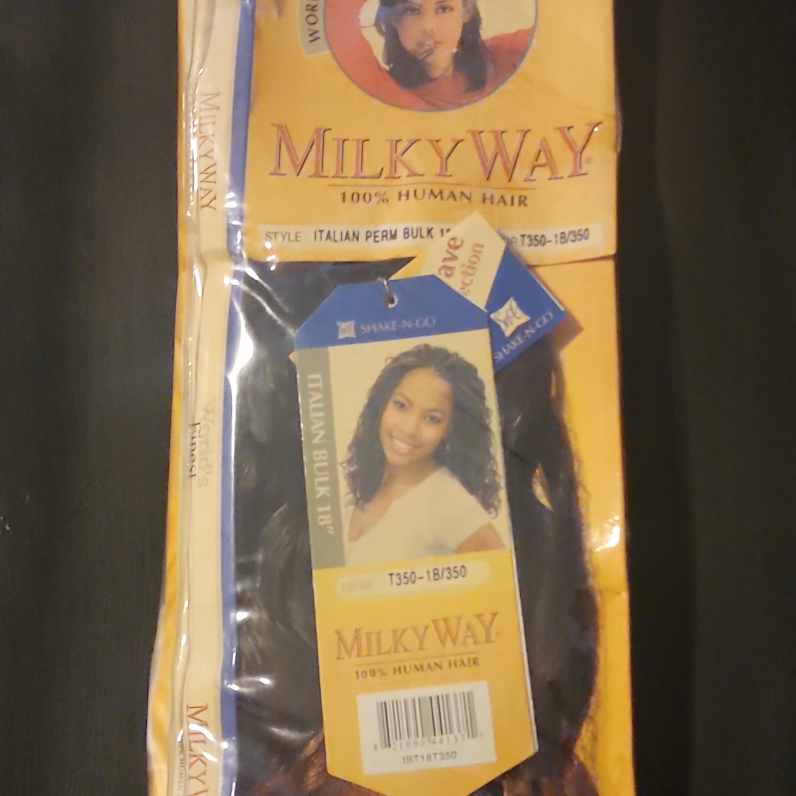 Milky Way 100% Human Hair Italian Perm Bulk Wavy 18″ T350-1B/350