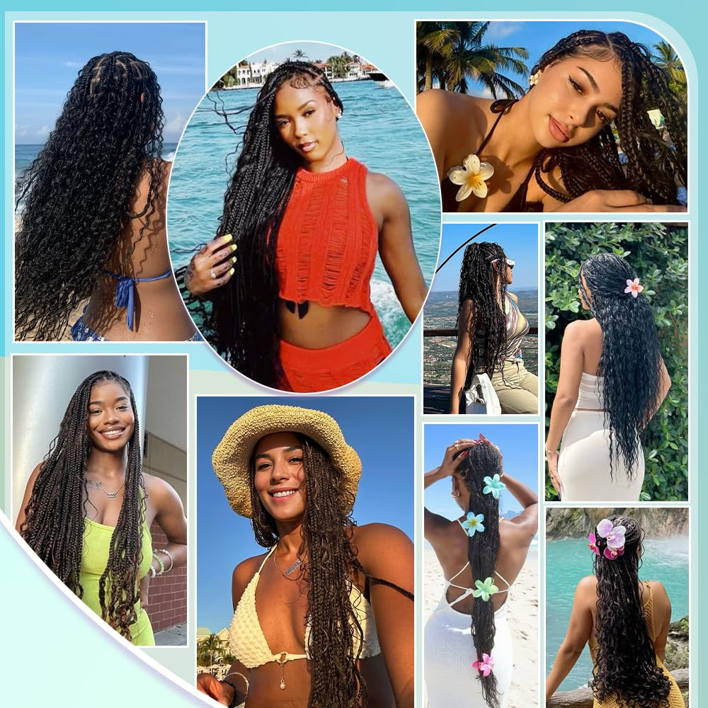 Human Braiding Hair for Boho Braids Deep Wave Bundles Human Hair 150G 6 Bundles/