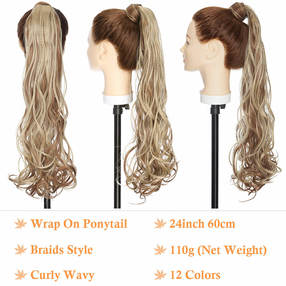 1Pcs Hair Ponytail Clip In Hair Extensions Wrap Around Pony tail Long as Human H