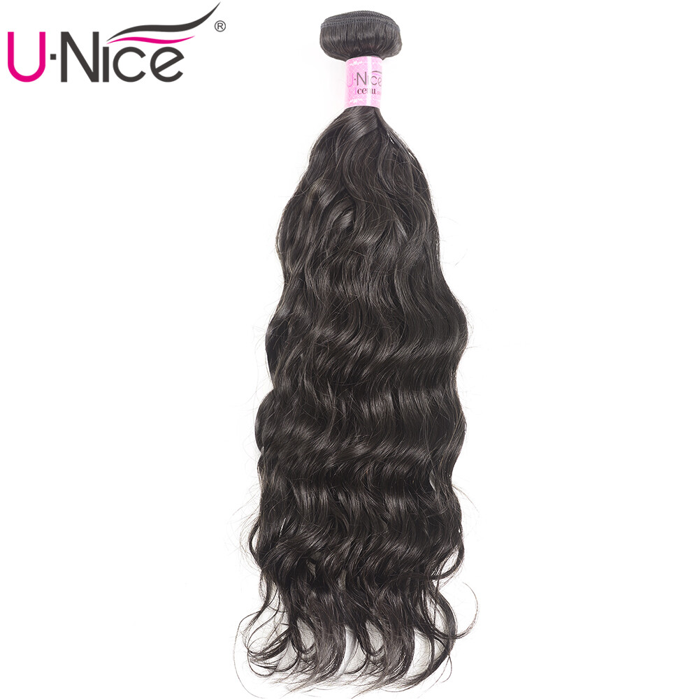 UNice Hair Eurasian Natural Wave 3 Bundles Human Hair Extensions Wavy Weaves US