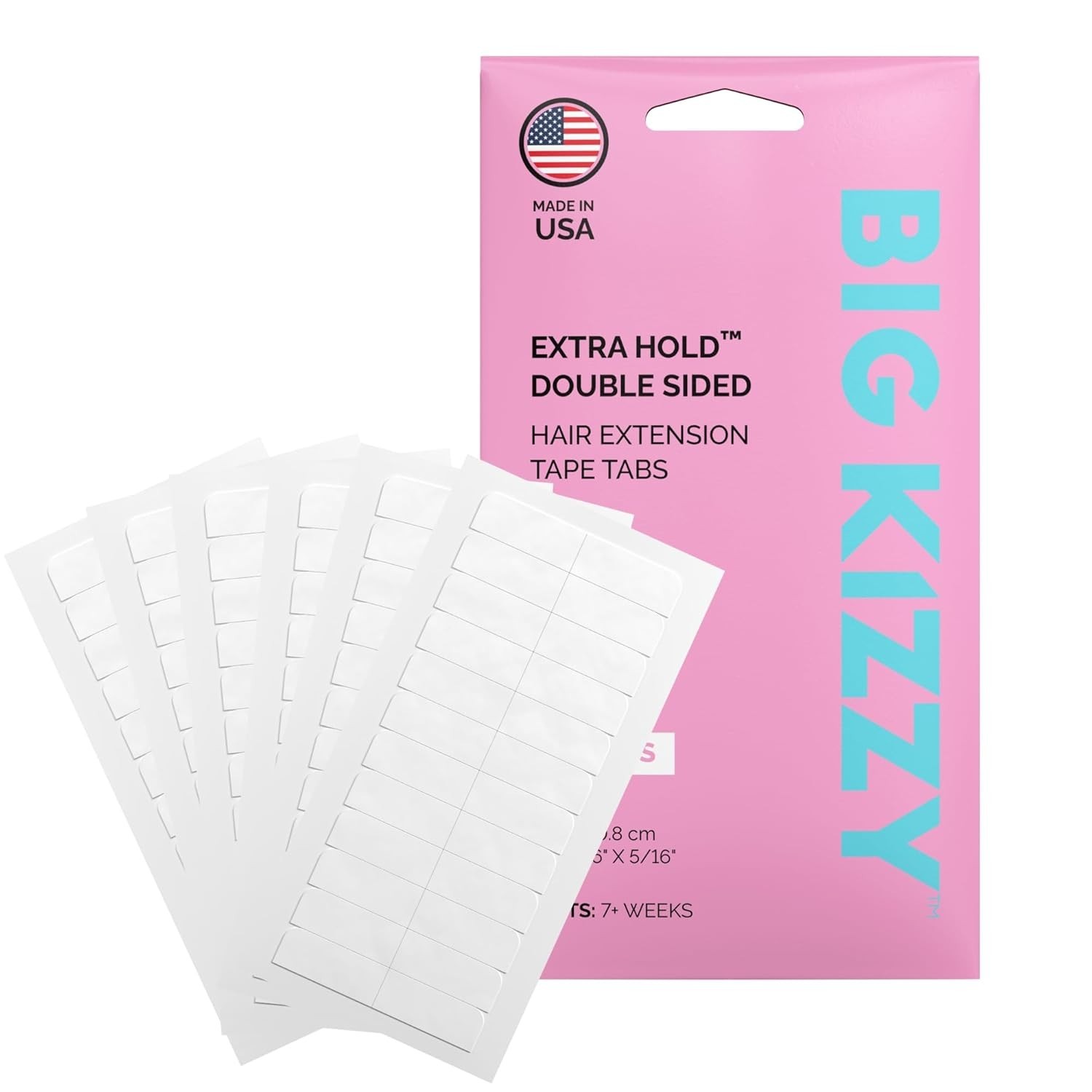 Double-Sided Hair Extension Tape – 72 Tabs with Medical Grade Adhesive, USA Made