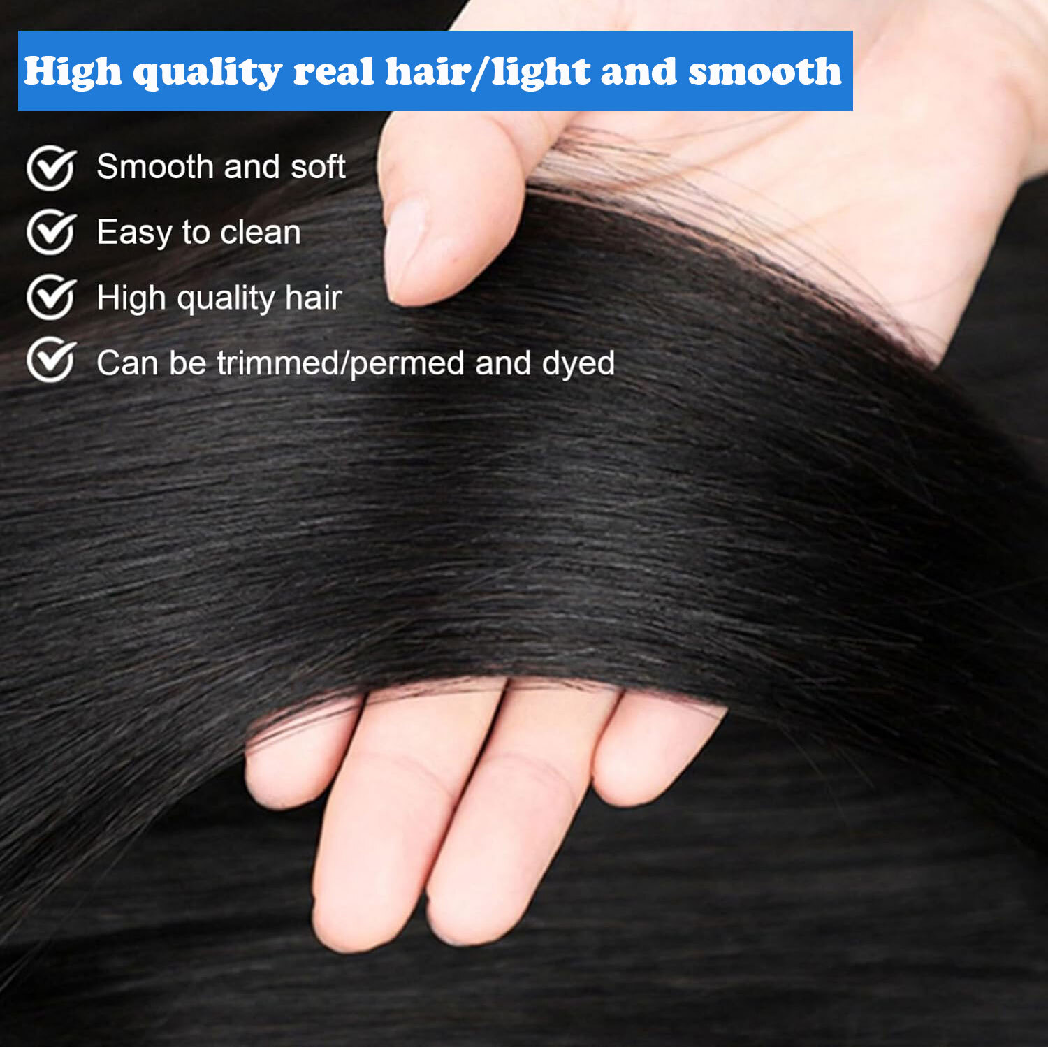 Front Hairline 100% Human Hair Patch Full Skin Base Cover-Up Topper Piece Toupee
