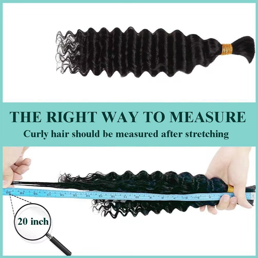 Real Remy Human Hair Braiding Deep Loose Wave Bulk No Weft 100g For Boho Braids