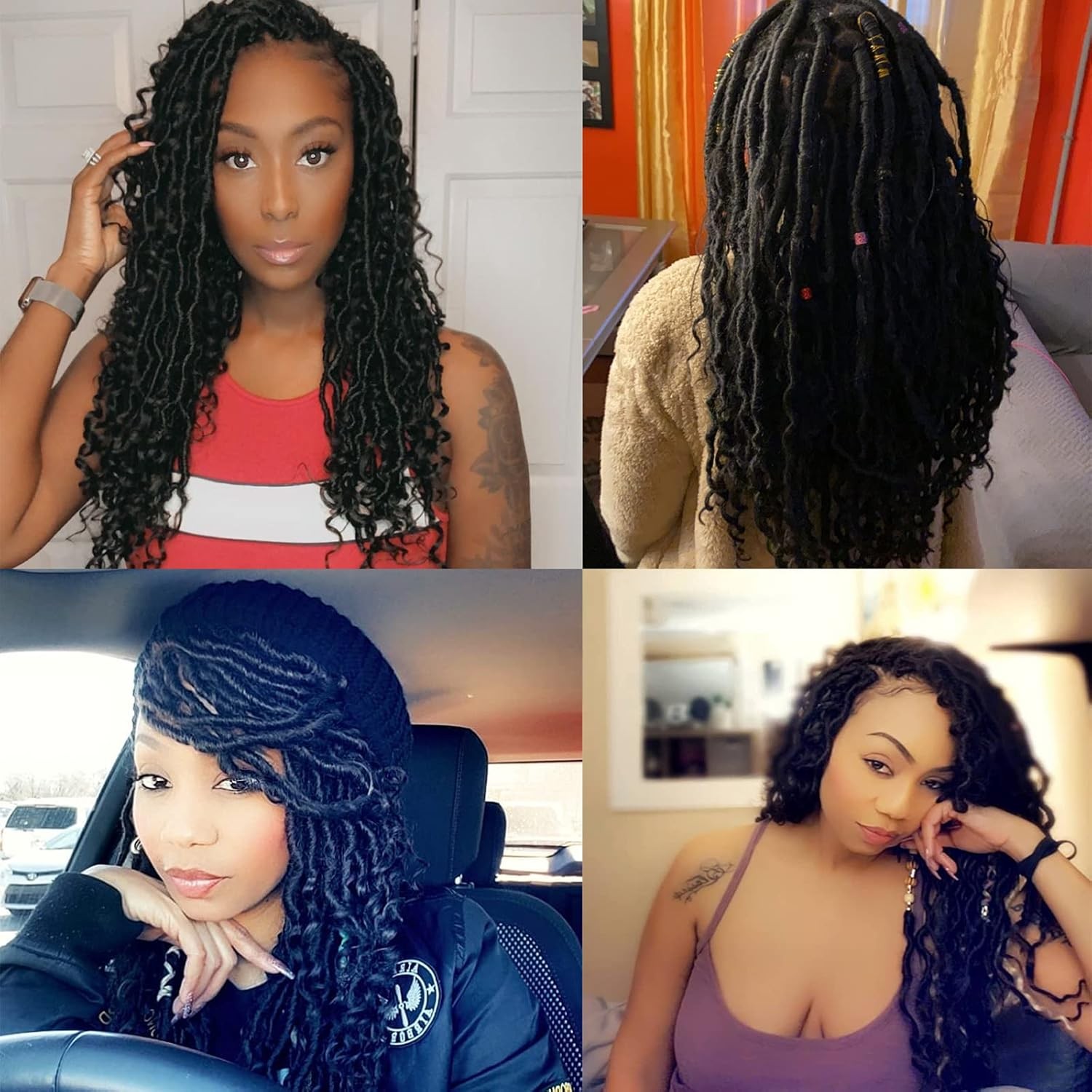 Goddess Locs Crochet Hair 18Inch Boho Faux Locs With Curly Ends River Hippie Loc
