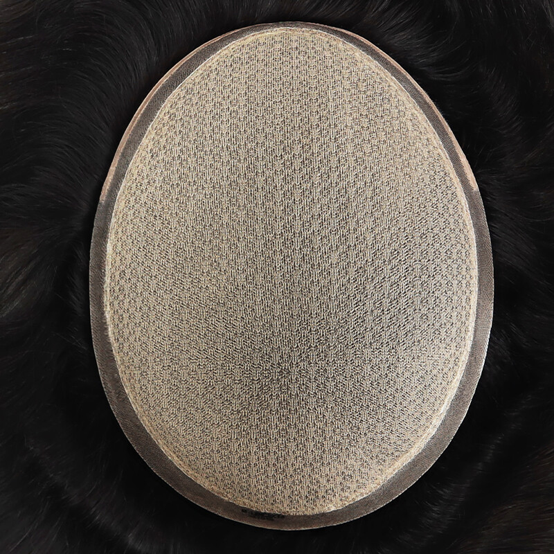 Mens Toupee Human Remy Hair System Silk Top Injection Lace Hairpiece M-lACE #NC