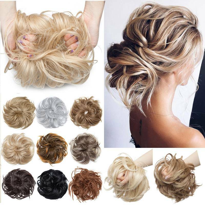 45/85G Real Messy Bun Updo As Human Hair Extensions Scrunchie Tousled Ponytail