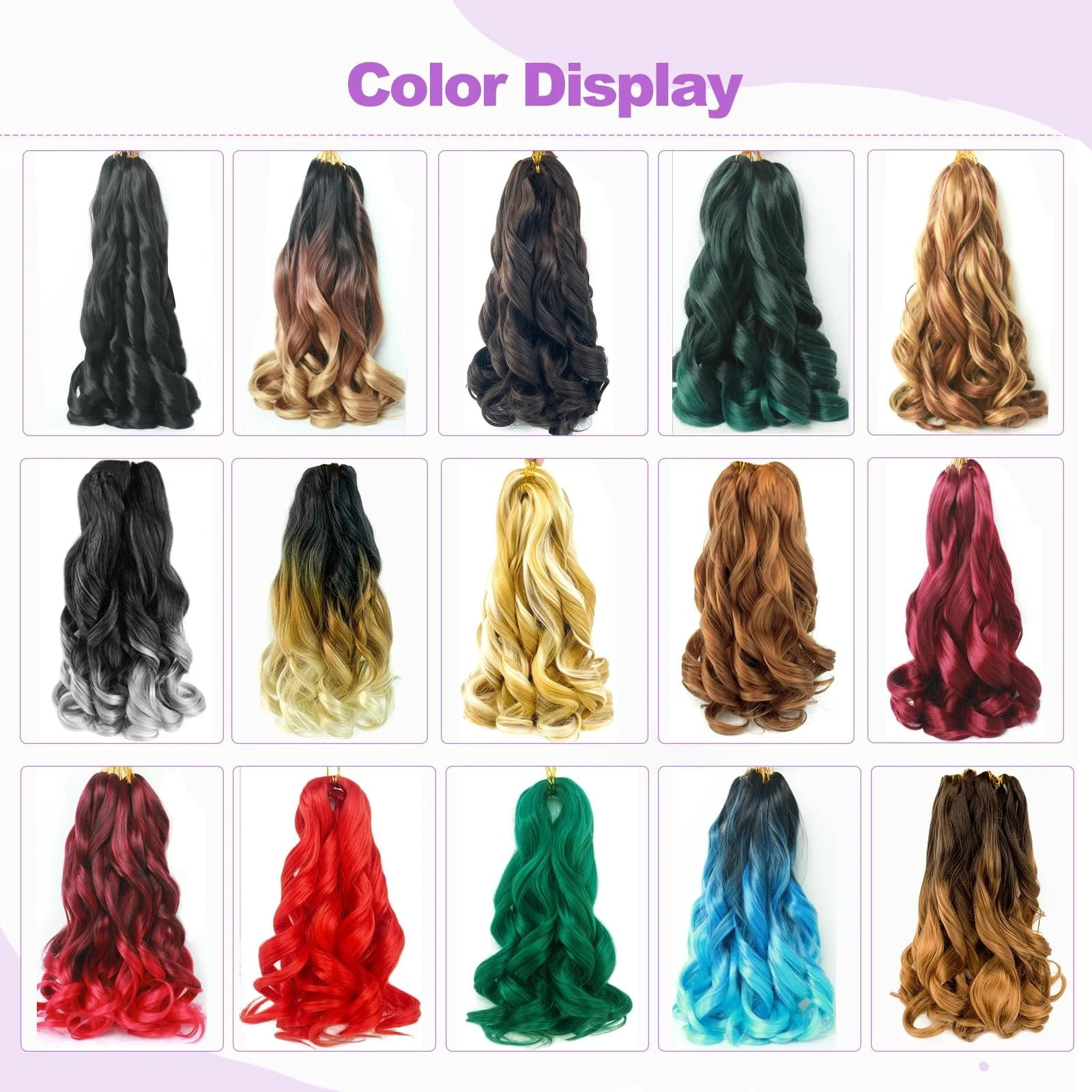 French Curl Braiding Hair 12 Inch Natural Black 8Packs Loose Wavy Spiral Curl…