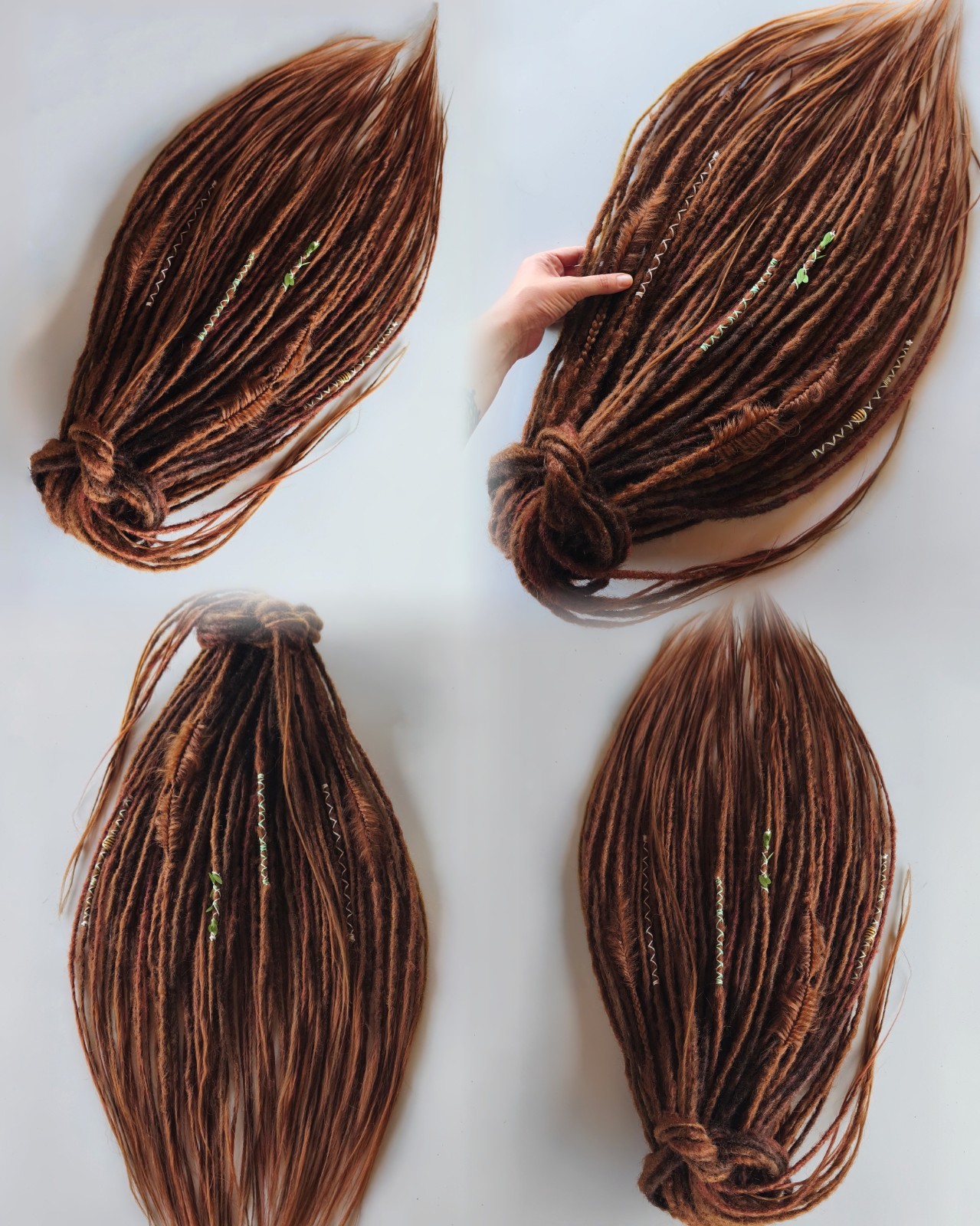 Synthetic DE Dreadlocks Auburn Blend Boho Handmade Dreadlock Extensions Full Set