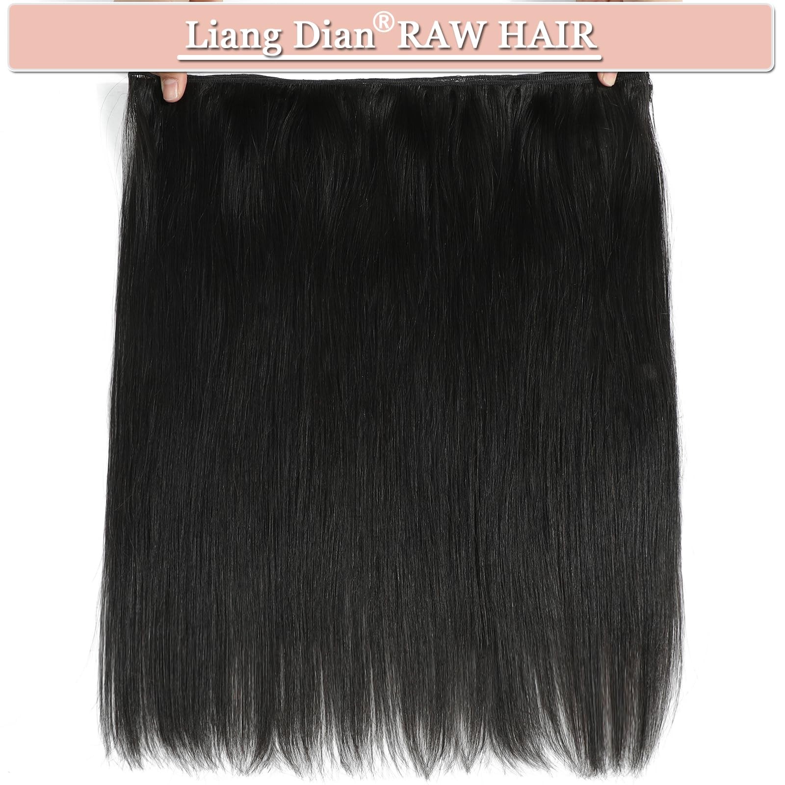 Liang Dian 20 Inch Raw Human Hair Bundles Natural Black 2 Bundles 15A Cambodian