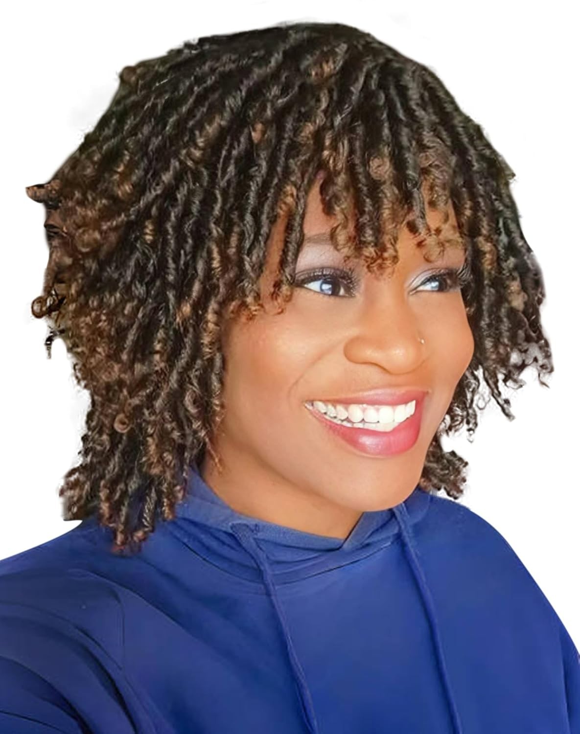 QUEENTAS Dreadlock Wigs for Black Women and Men Short Curly 12 Inch,