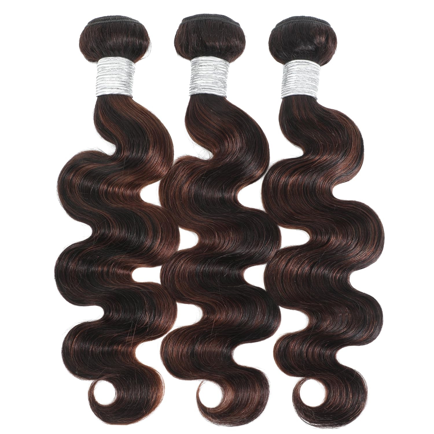 Auroo F2/4 Brown Highlight Body Wave Bundles Human Hair 10 12 14 Inch Soft 100