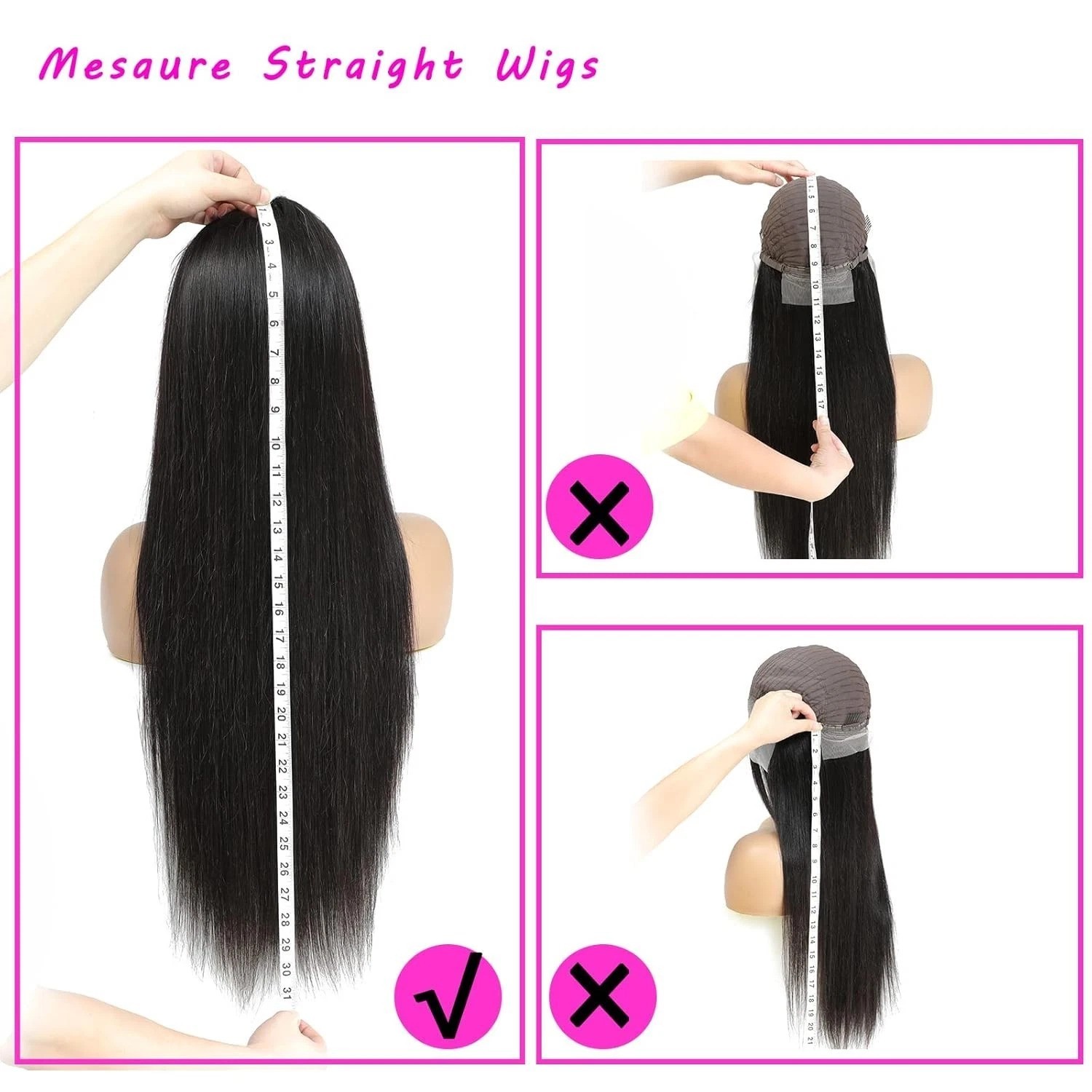 Straight Brazilian Virgin Hair 24 Inch Lace Front Wig – Tangle Free & Durable